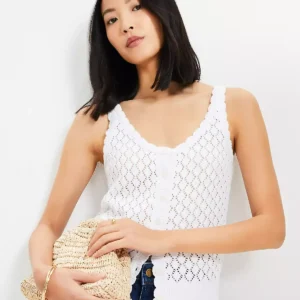 Crochet Button Sweater Tank Top
